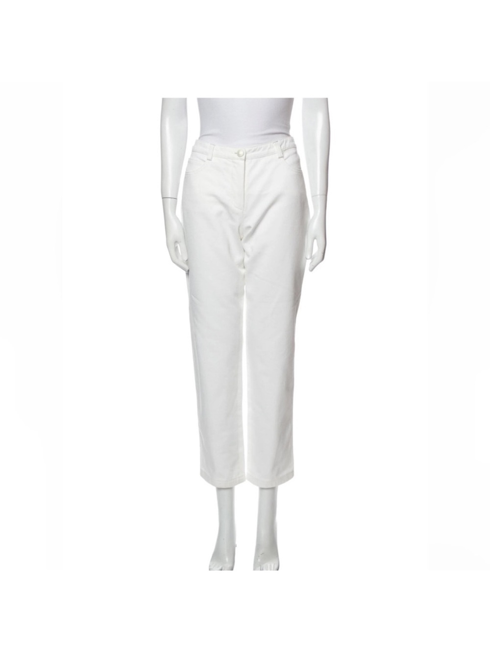 CHANEL Straight leg White jeans
